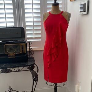 Elegant Red Sleeveless Dress